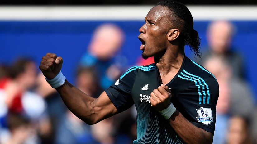 Retired Drogba acing at a basketball court