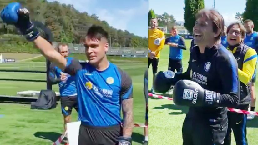 Martinez and his coach Antonio Conte get into a fistfight! Honestly!