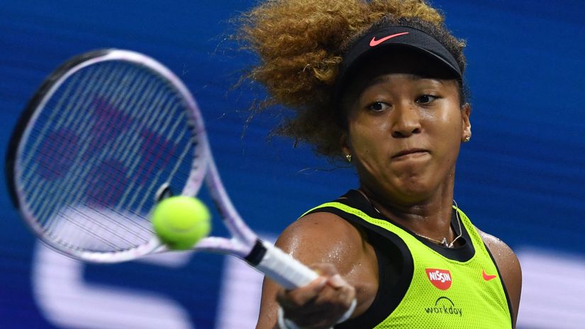 Japan's defending champion begins her US Open defence with a routine win over Marie Bouzkova