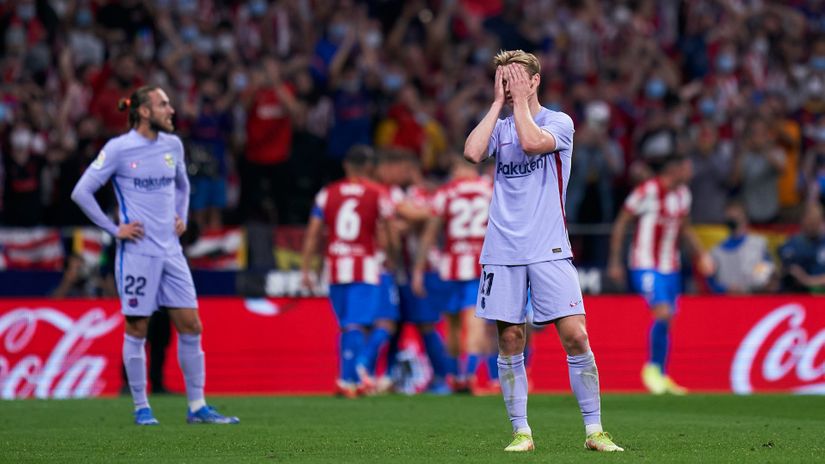 Atletico tarnish guys wearing Barca shirts to reach the top of La Liga