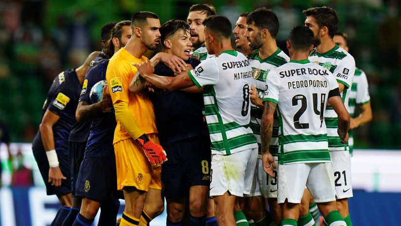 Fists were flying in the Portuguese derby