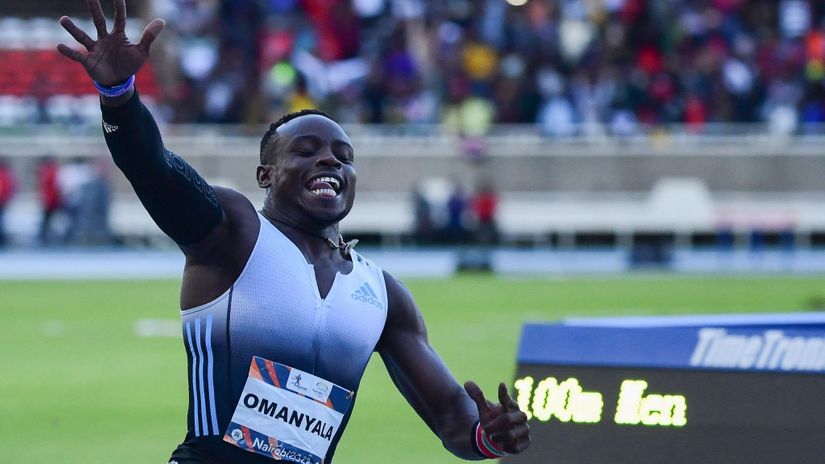 Omanyala stops clock at 9.85 seconds to win Kip Keino Classic 100m